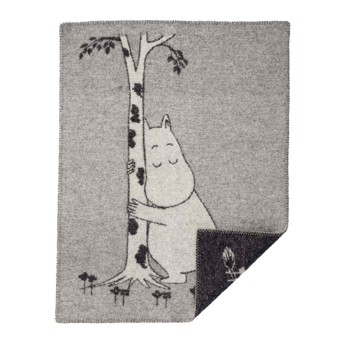 Klippan Yllefabrik Moomin Tree Hug Kinderdecke Grau