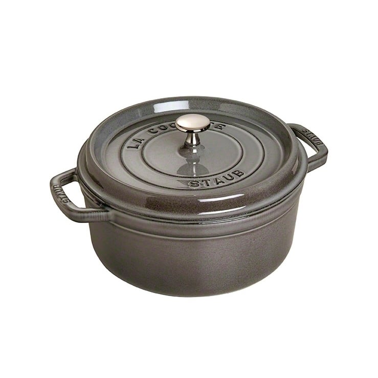 STAUB Staub runder Topf aus Gusseisen 5,2 l Grau