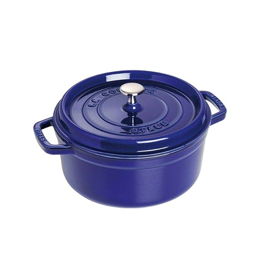 STAUB Staub runder Topf aus Gusseisen, drei Schichten Emaille 5,2 l Dunkelblau