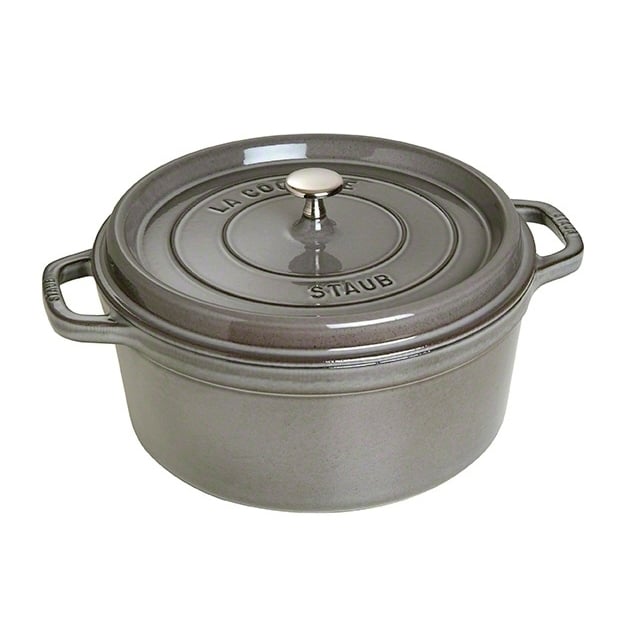 STAUB Staub runder Topf aus Gusseisen 6,7 l Grau