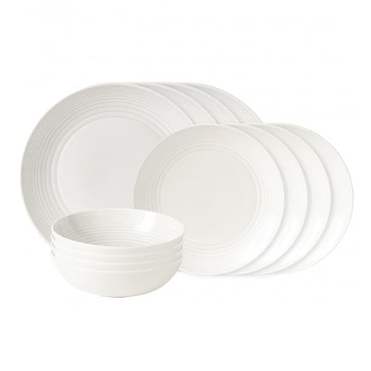 Royal Doulton Maze tallriksset 12 delar vit