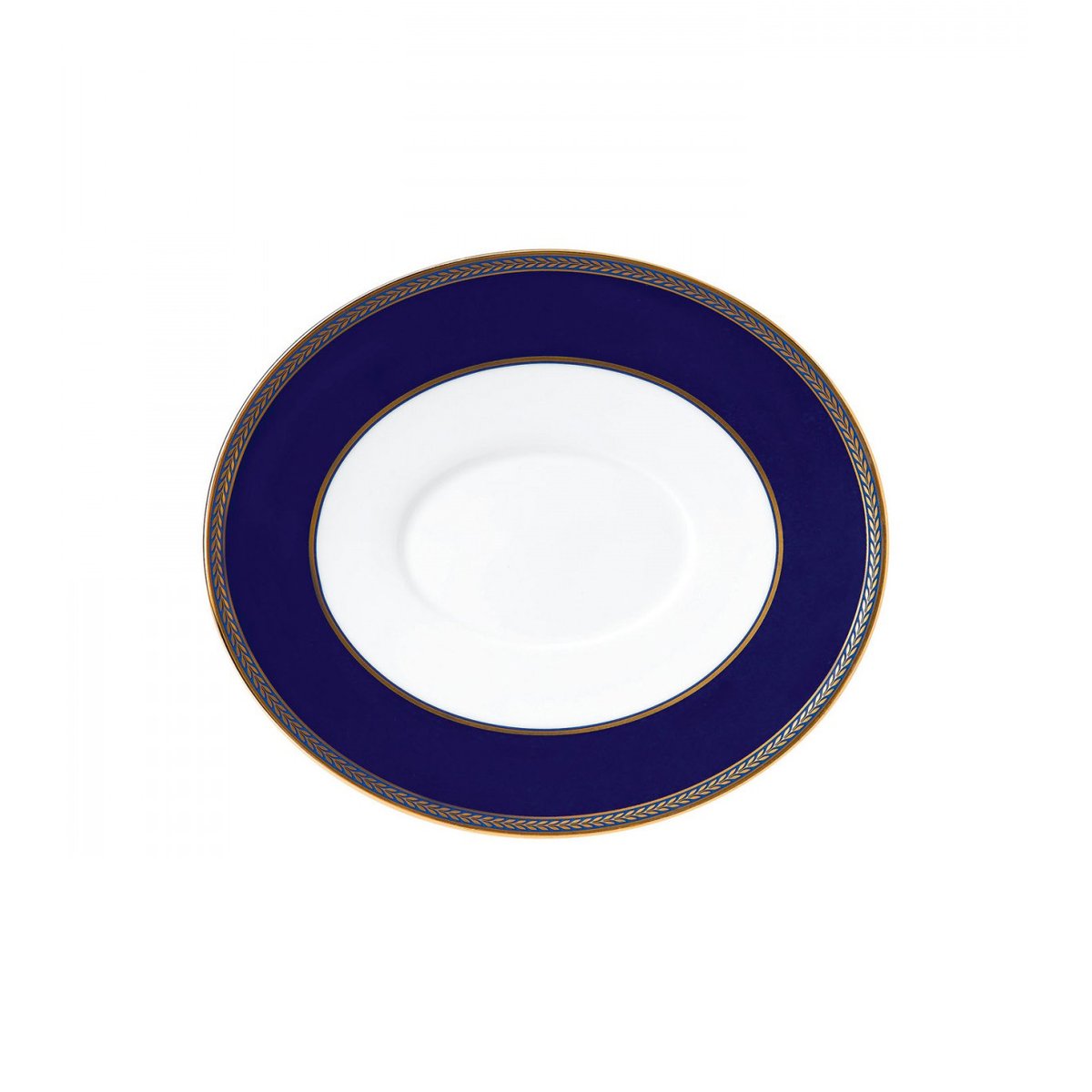 Wedgwood Renaissance Gold saucer to sauce boat blue