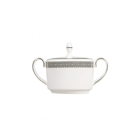 Wedgwood Vera Wang Lace Platinum sugar bowl white