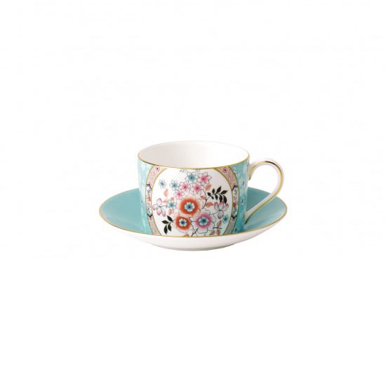 Wedgwood Wonderlust Tasse mit Untersetzer Camellia