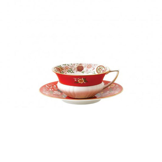 Wedgwood Wonderlust teacup with saucer crimson jewel