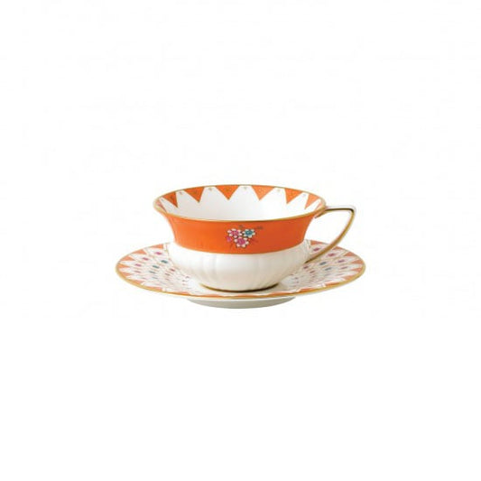 Wedgwood Wonderlust teacup with saucer peony diamond