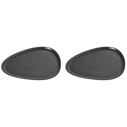 LIND DNA Curve Stoneware dinner plate 2-pack Black