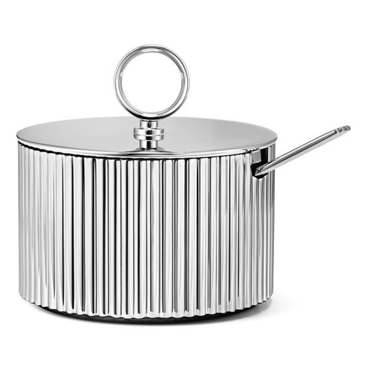 Georg Jensen Bernadotte sugar bowl with spoon Stainless steel