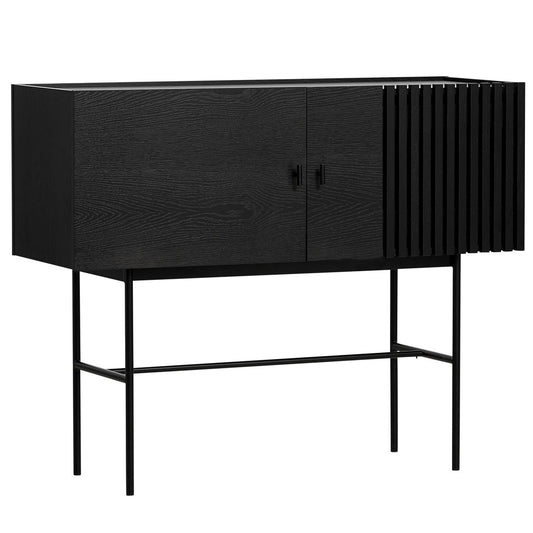 Woud Array side table, 120 cm Black-painted oak