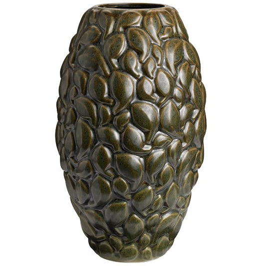 Knabstrup Keramik Leaf Vase Limited Edition 40cm Khaki vert