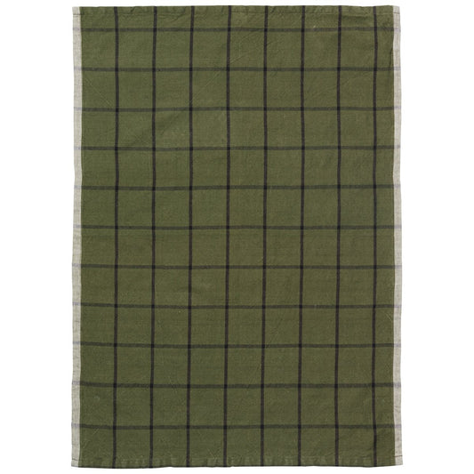 ferm LIVING Hale kitchen towel 50x70 cm Green-black