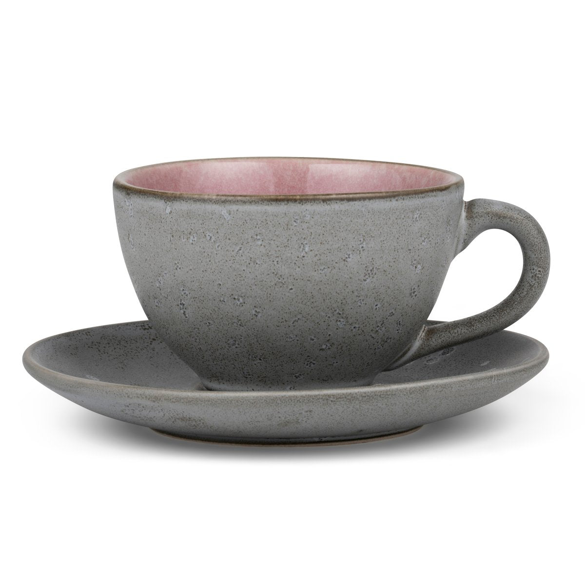 Bitz Bitz cup with saucer grey Pink