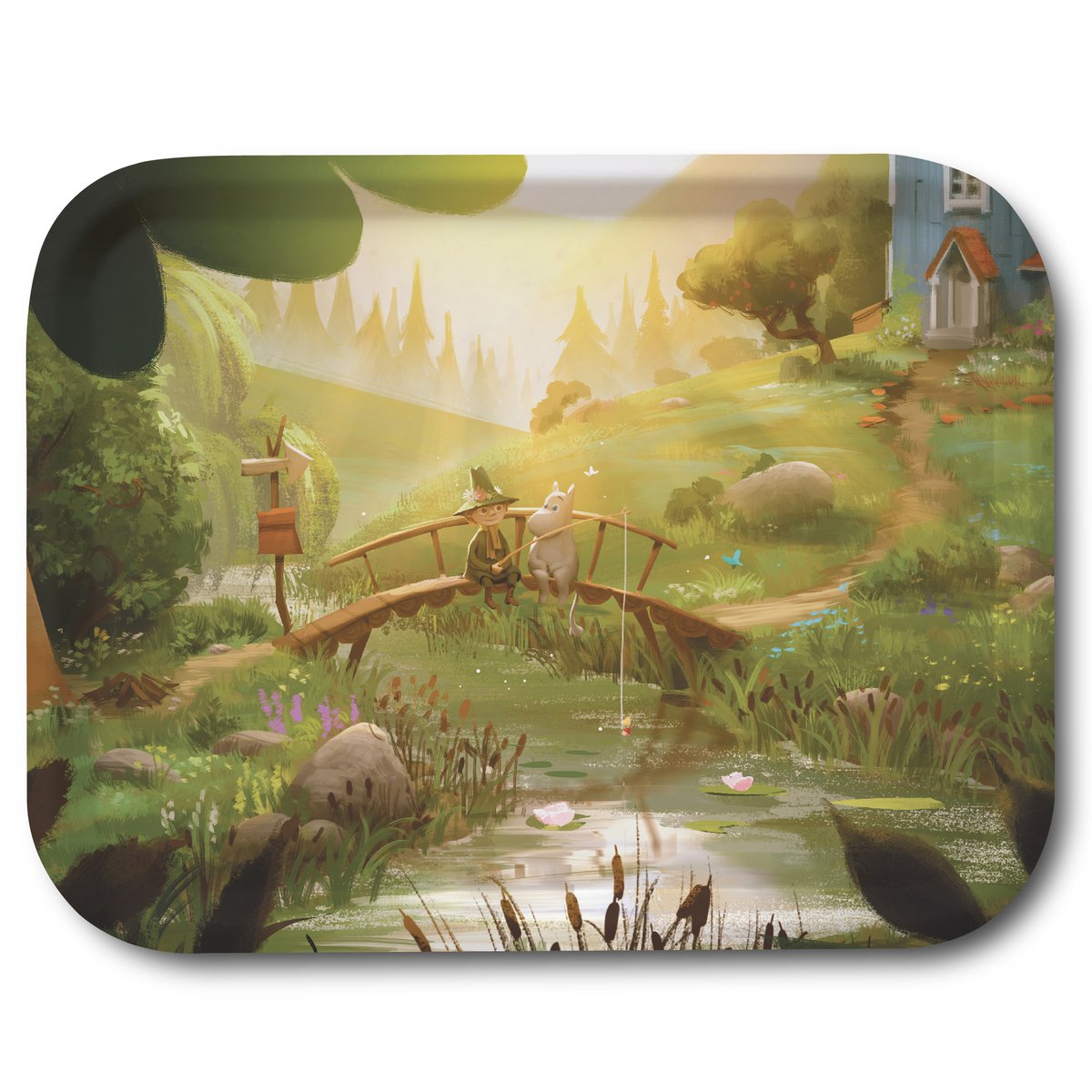 Opto Design Moomin TV-Series tray 27x20 cm Moomin & Snufkin bridge