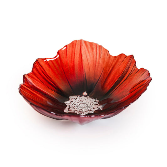 Målerås Glasbruk Poppy bowl medium red-black