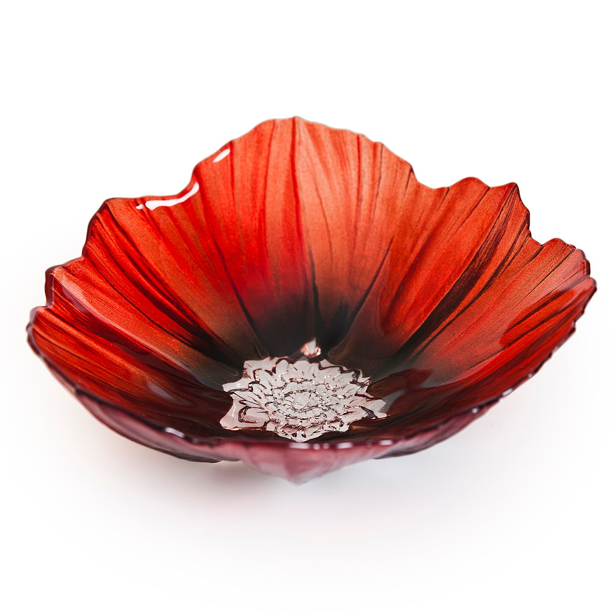 Målerås Glasbruk Poppy bowl large red-black