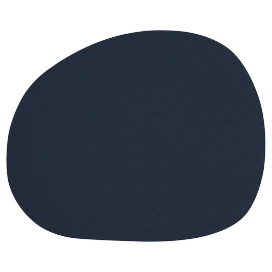 Aida Raw placemat leather Dark blue buffalo (dark blue)