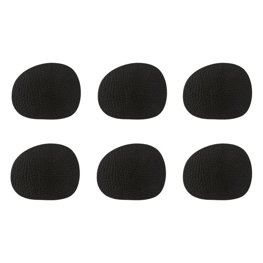 Aida Raw coaster leather 6-pack Black buffalo (black)