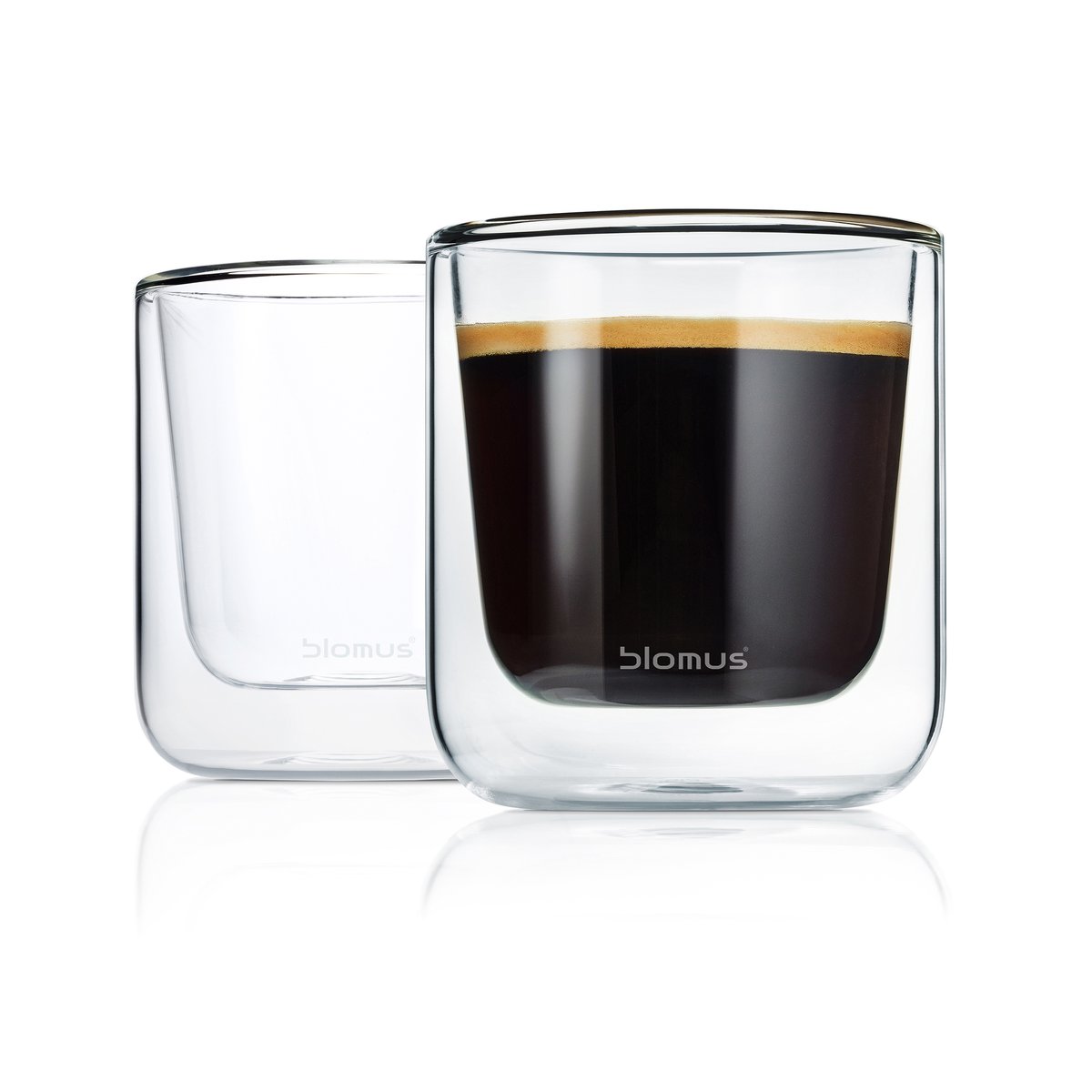 blomus Nero isolierendes Kaffeeglas 2er Pack Klar