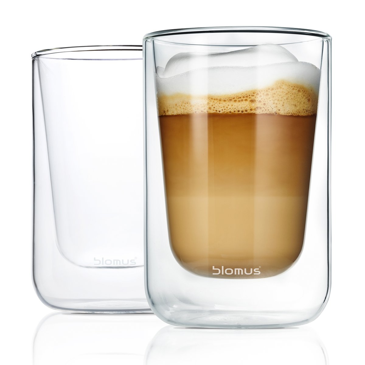 blomus Nero isolierendes Cappuccinoglas 2er Pack Klar