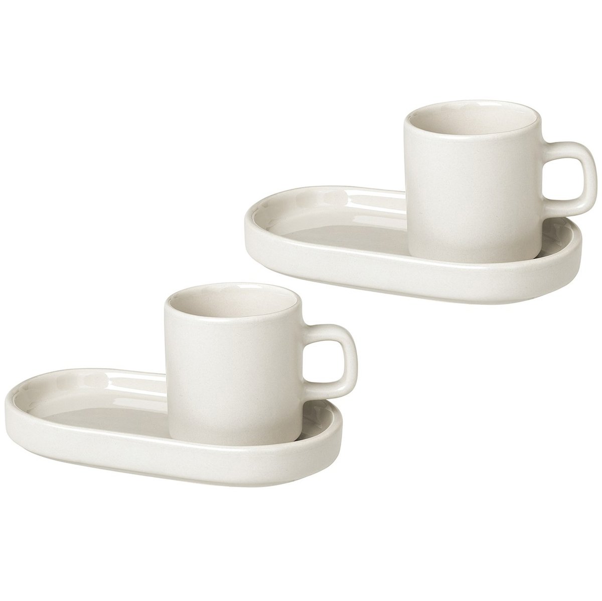 blomus Pilar espresso cup with saucer 2-pack Moonbeam