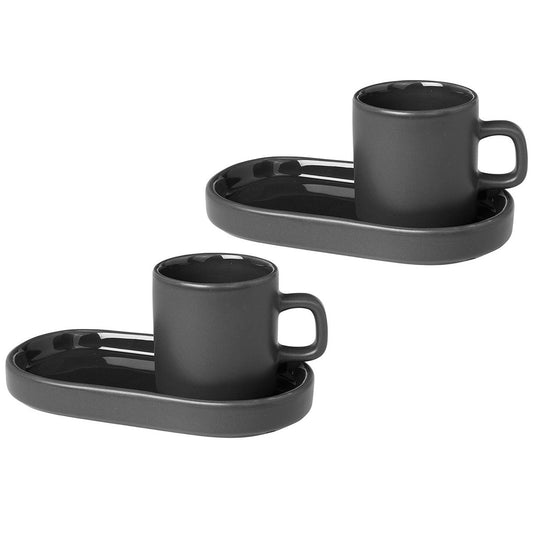 blomus Pilar espresso cup with saucer 2-pack Agave green