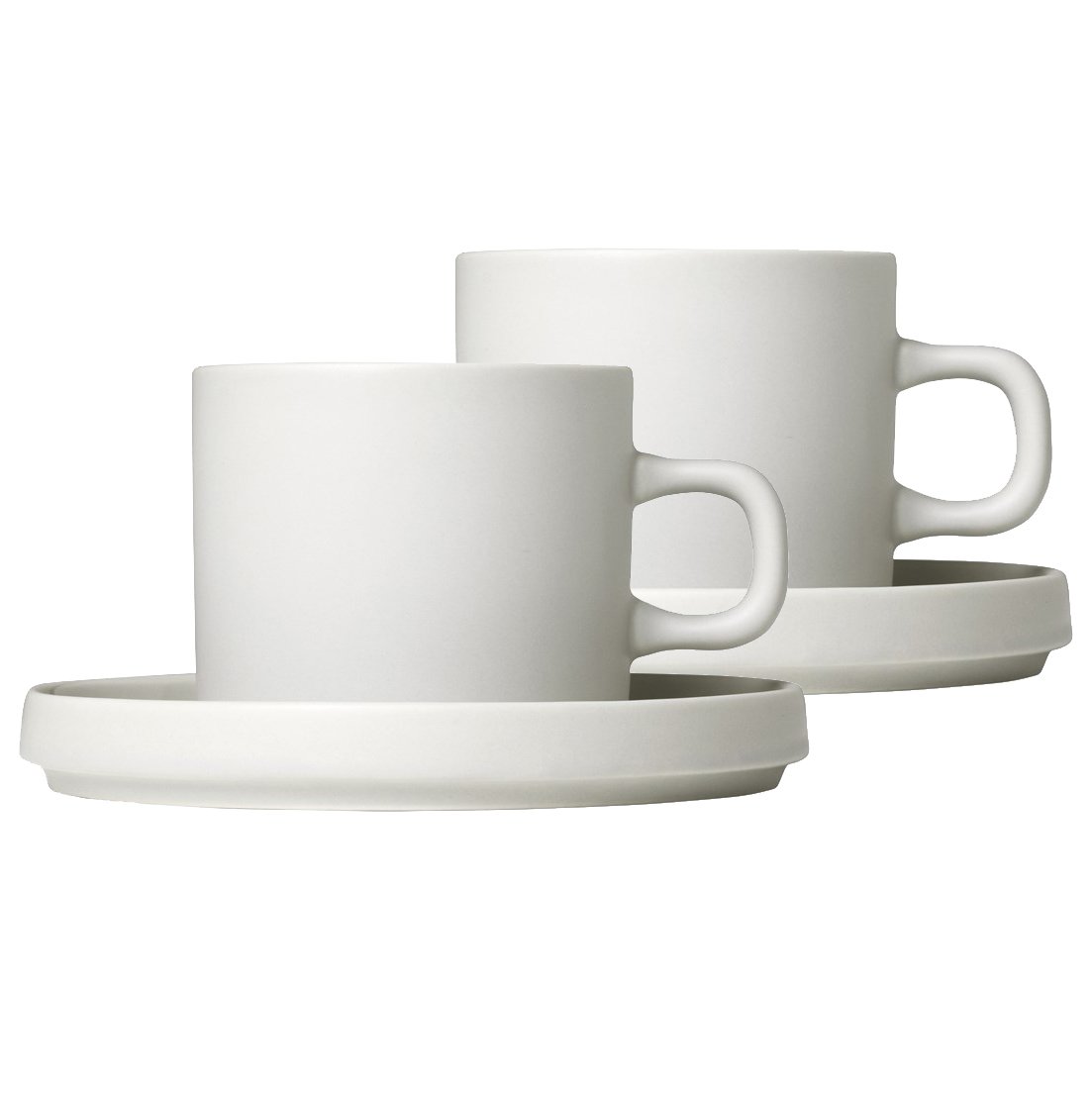 blomus Pilar coffee mug with saucer 2-pack Moonbeam