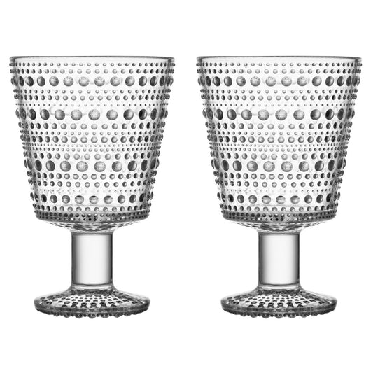 Iittala Kastehelmi dricksglas på fot 26 cl 2-pack Klar