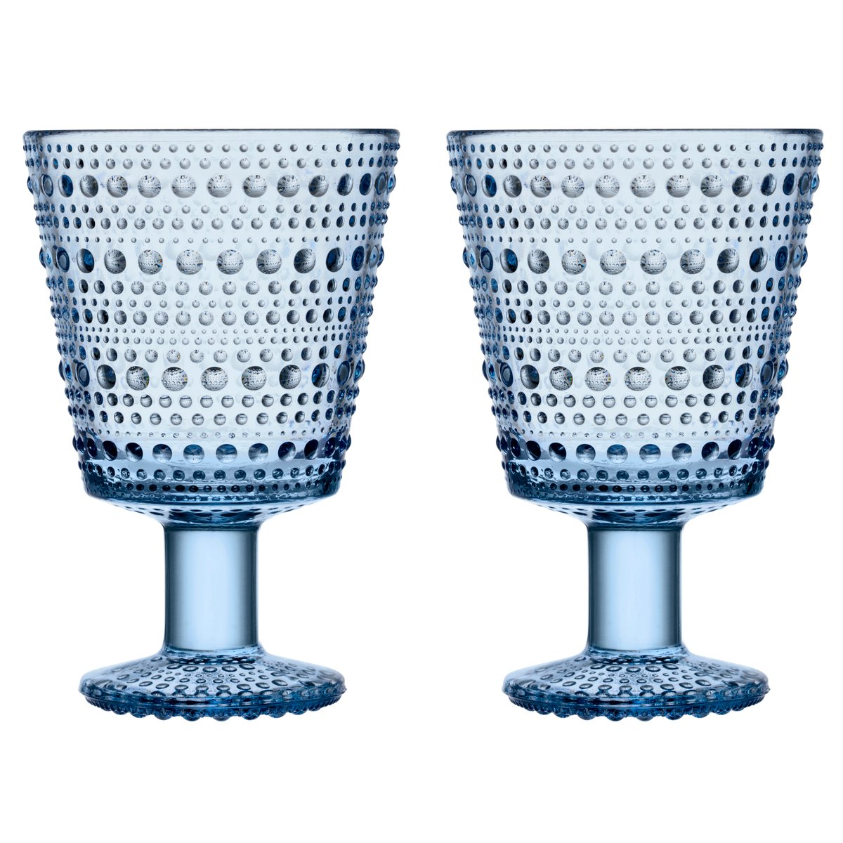 Iittala Kastehelmi dricksglas på fot 26 cl 2-pack Aqua