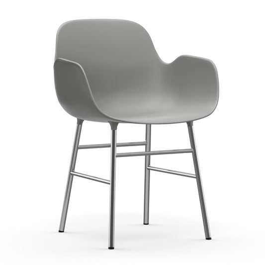 Normann Copenhagen Form armchair chromed legs Grey