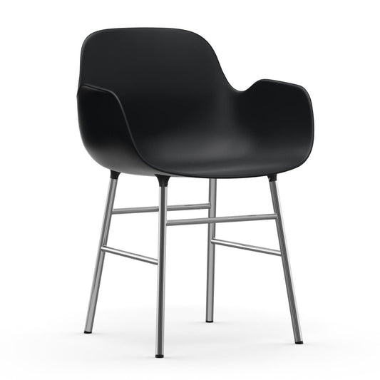 Normann Copenhagen Form armchair chromed legs Black