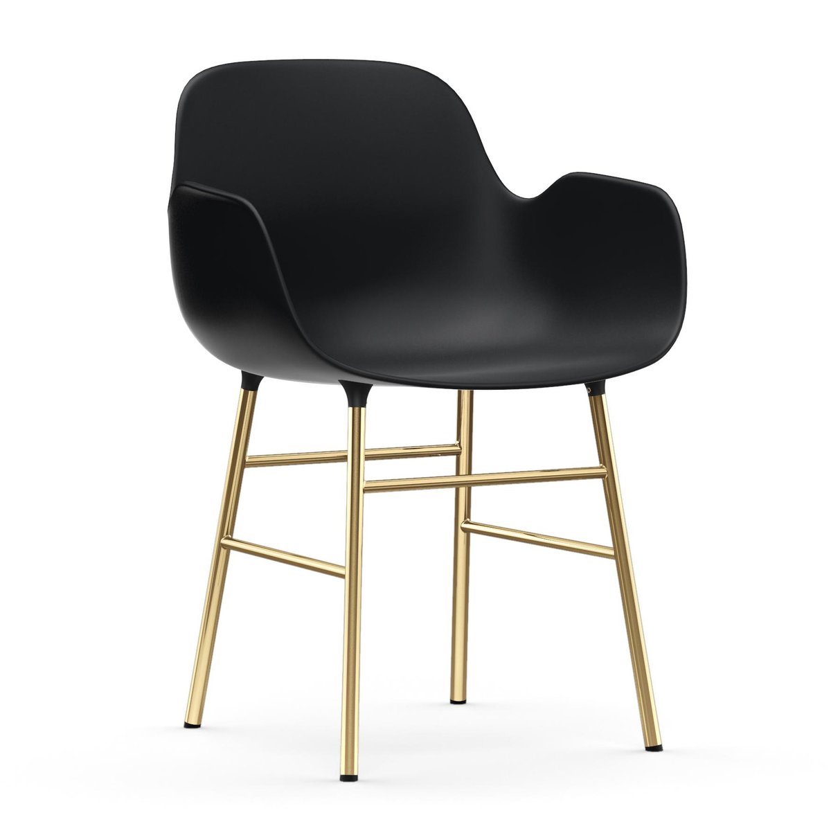 Normann Copenhagen Form Sessel Messingbeine Schwarz