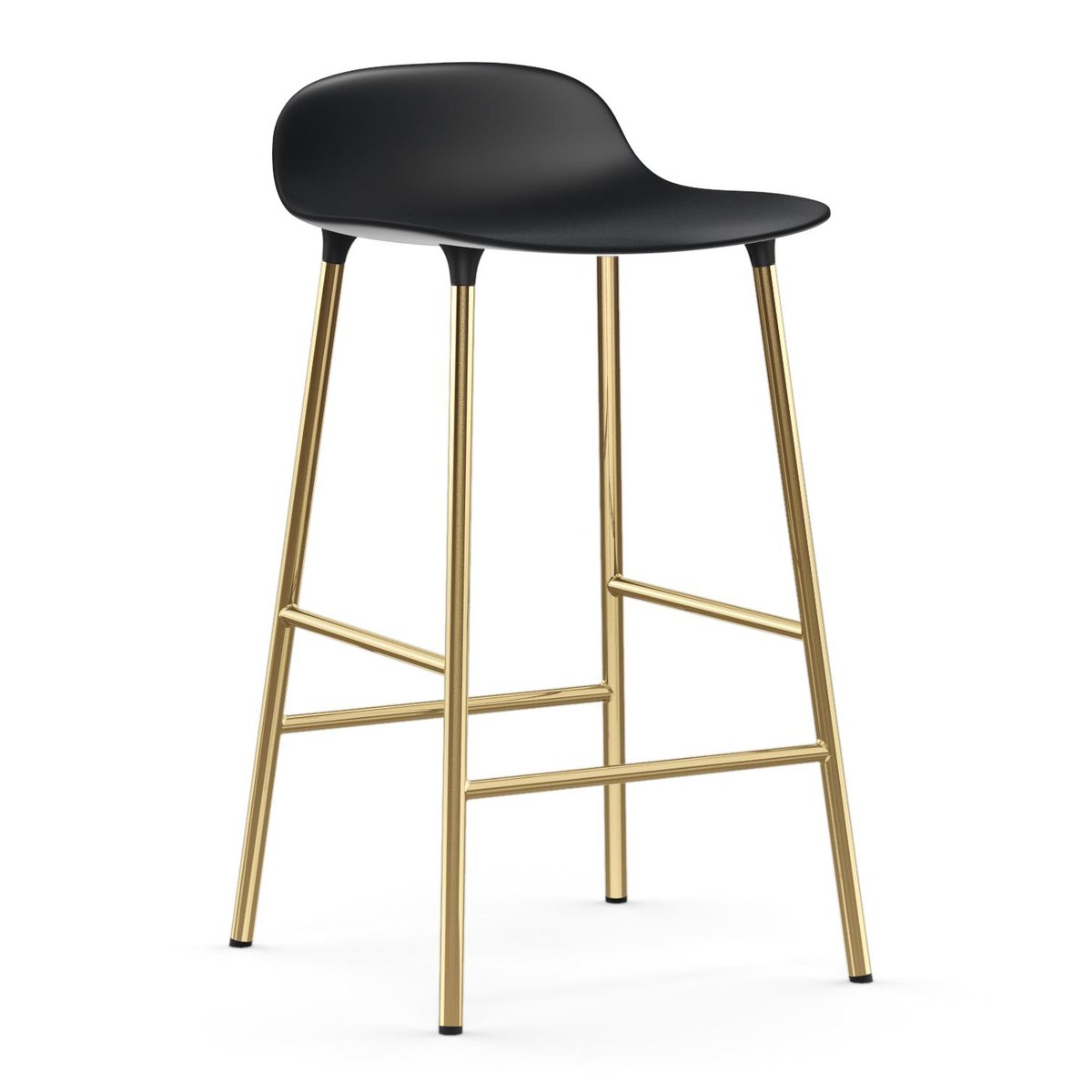 Normann Copenhagen Form barstool bronze legs 75 cm Black