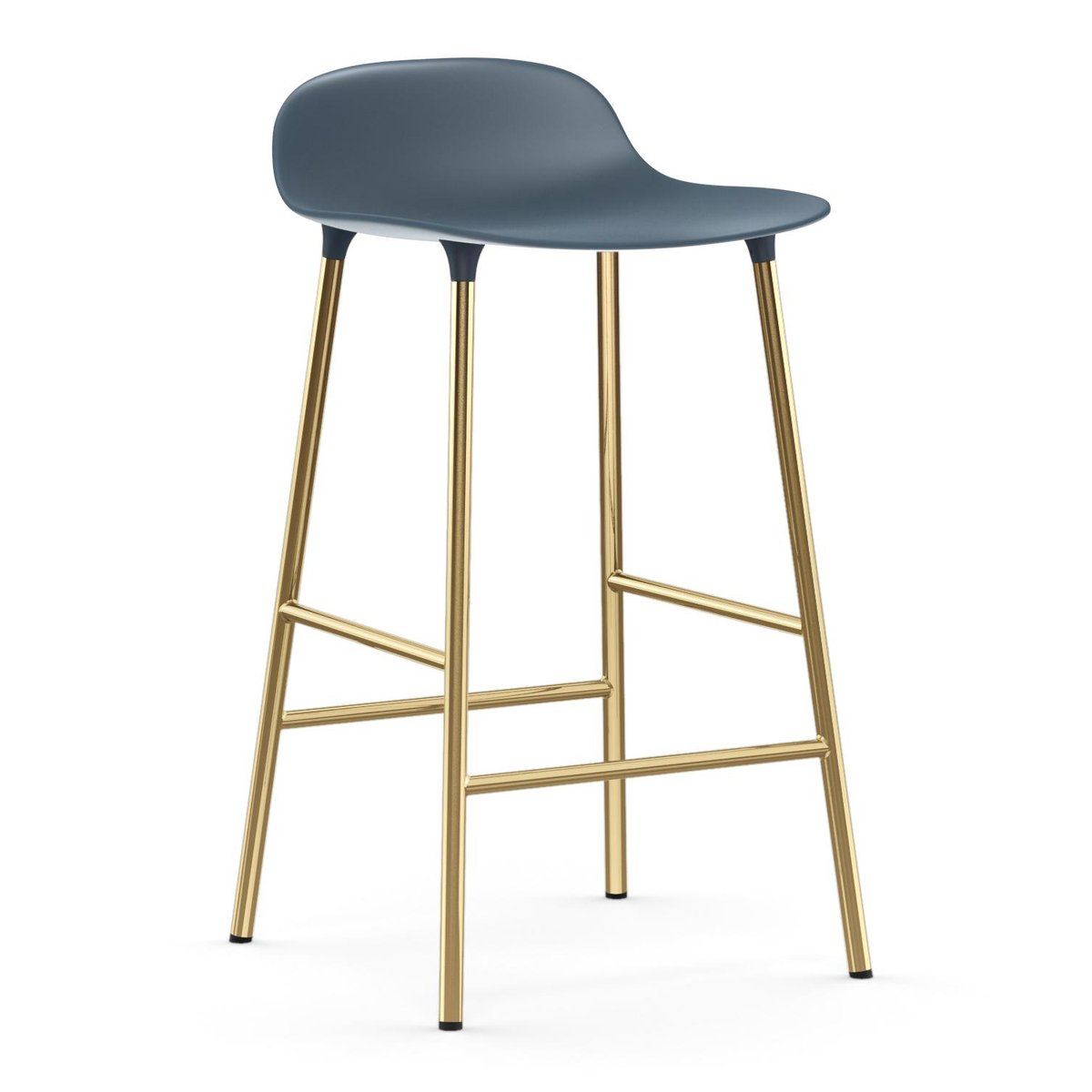 Normann Copenhagen Form barstool bronze legs 75 cm Blue