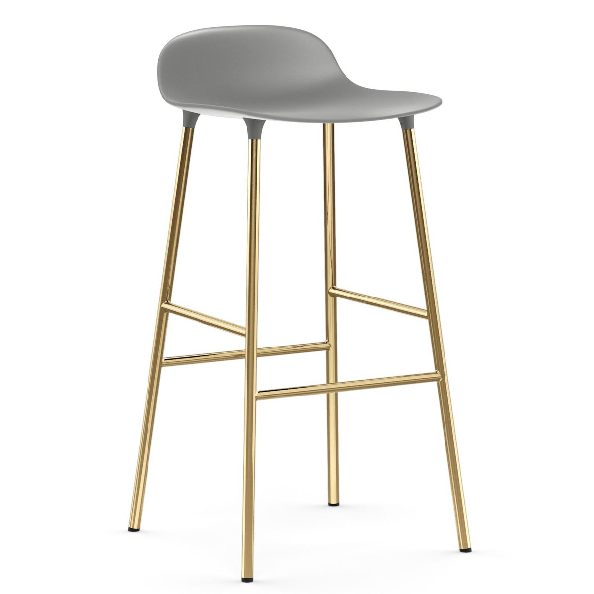 Normann Copenhagen Form barstol mässingsben 75 cm Grå