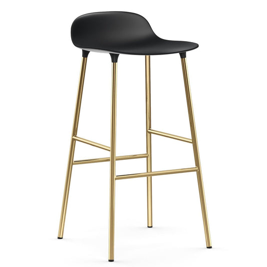 Normann Copenhagen Form barstol mässingsben 75 cm Svart