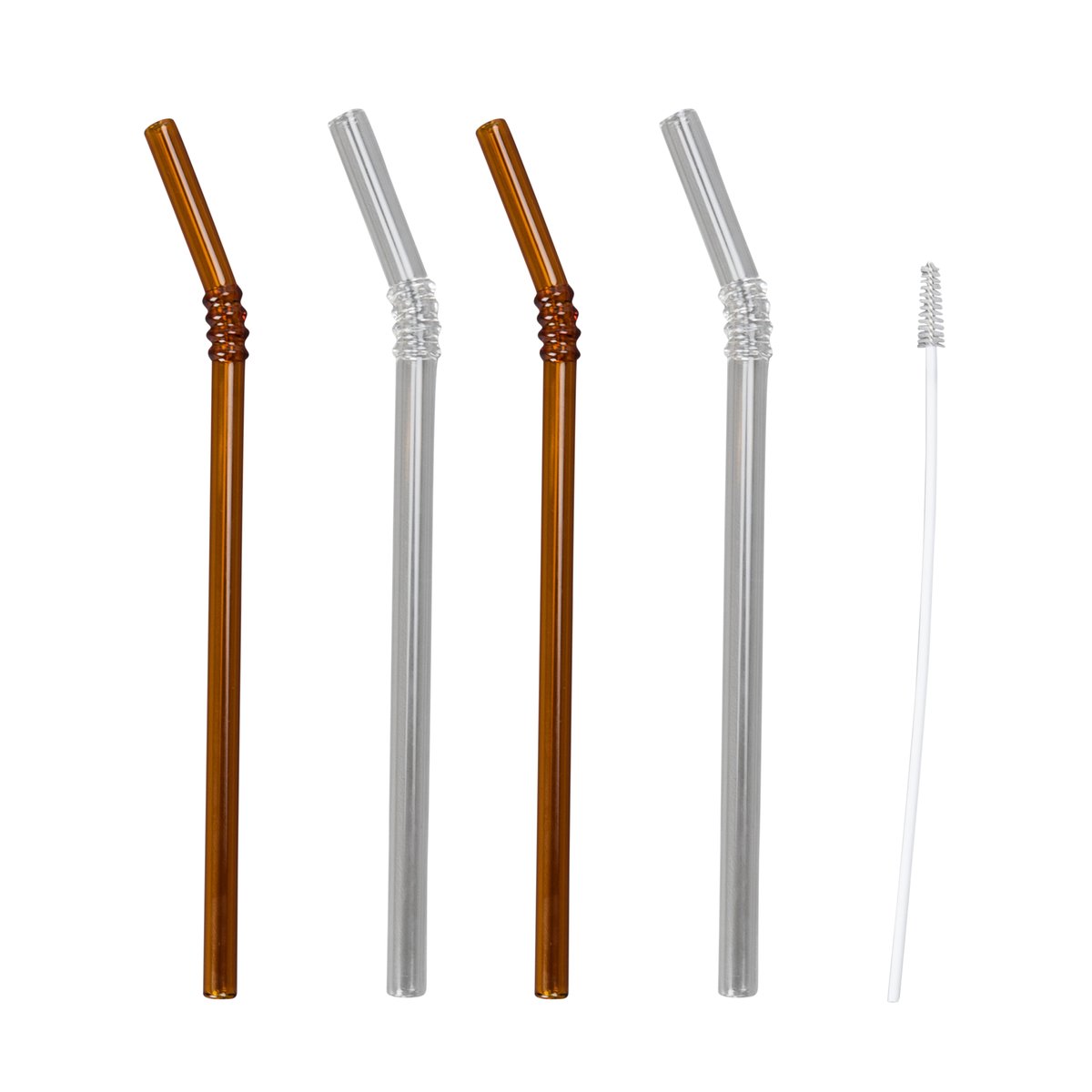 Byon Smile straws 4-pack Clear-brown