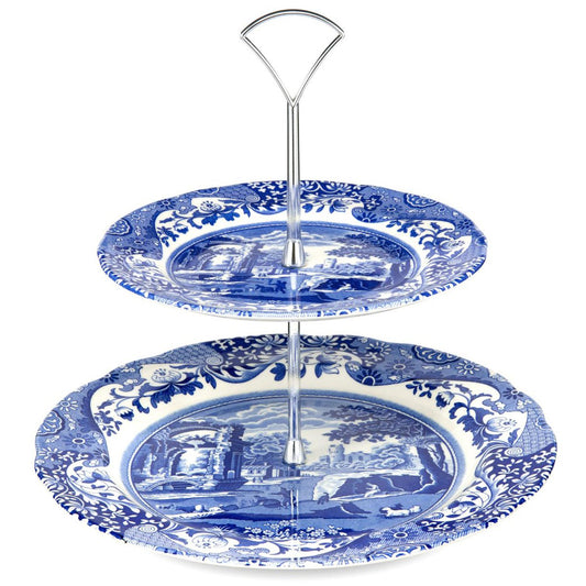 Spode Blue Italian 2-tier cake stand 2-Tier