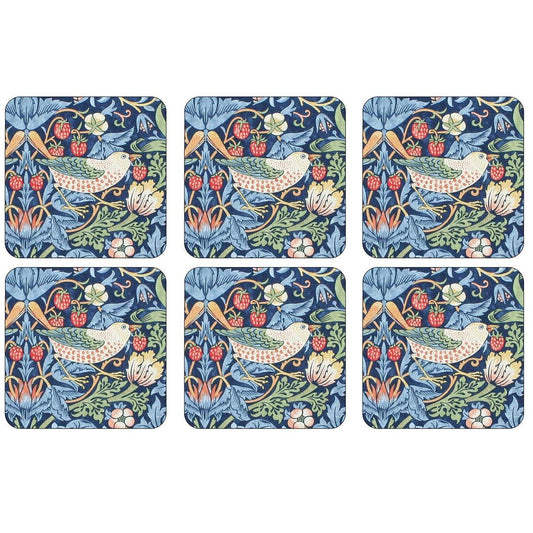 Pimpernel Strawberry Thief Glasuntersetzer 6er Pack Blau