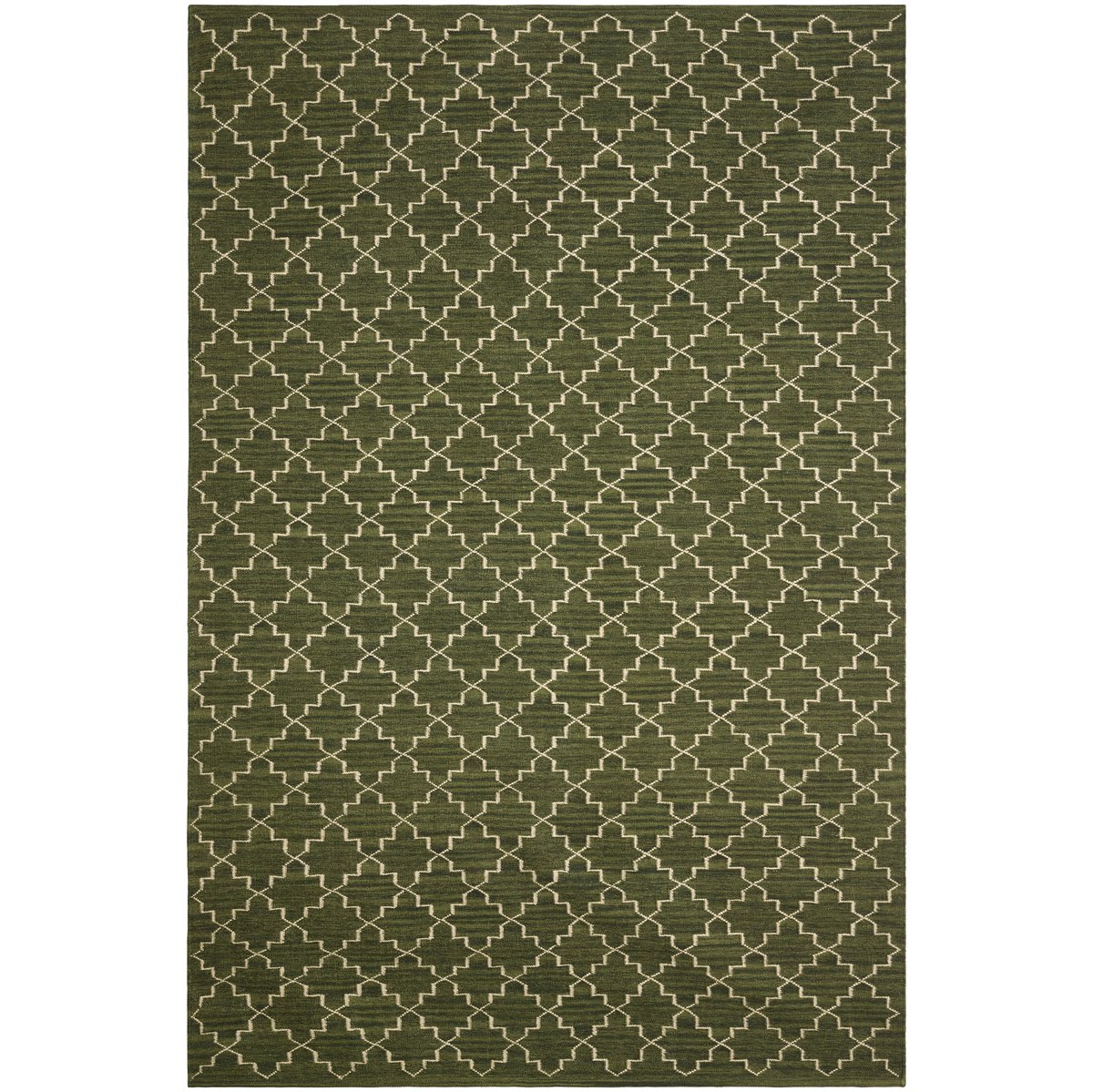 Chhatwal & Jonsson New Geometric matta 234x323 cm Green melange-off white