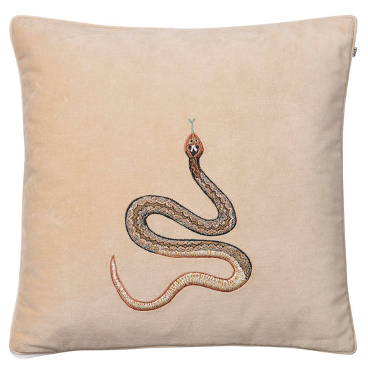 Chhatwal & Jonsson Embroidered Cobra Kissenbezug 50 x 50cm Beige