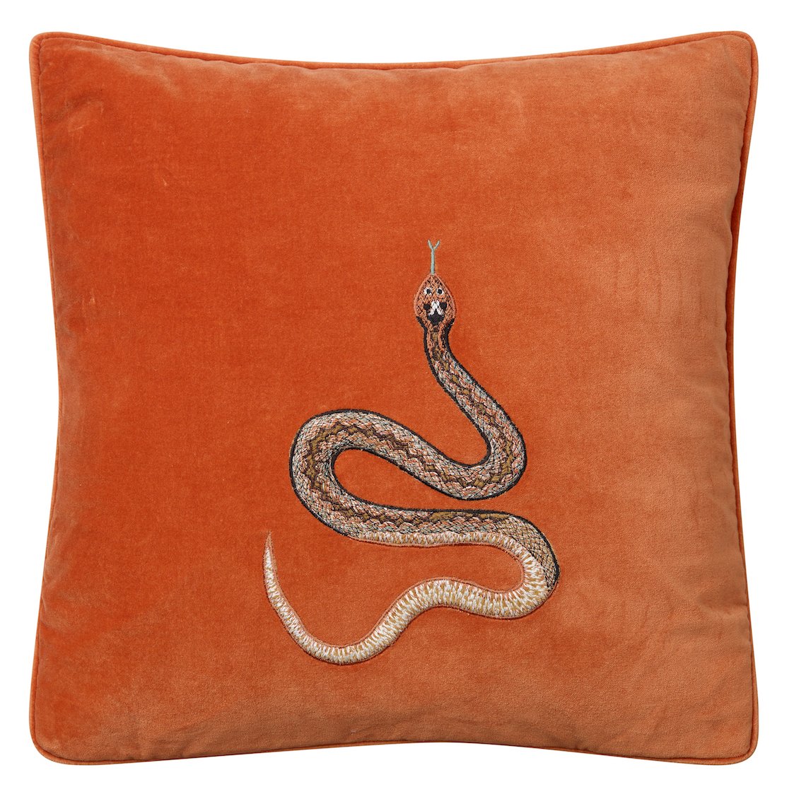 Chhatwal & Jonsson Embroidered Cobra Kissenbezug 50 x 50cm Orange