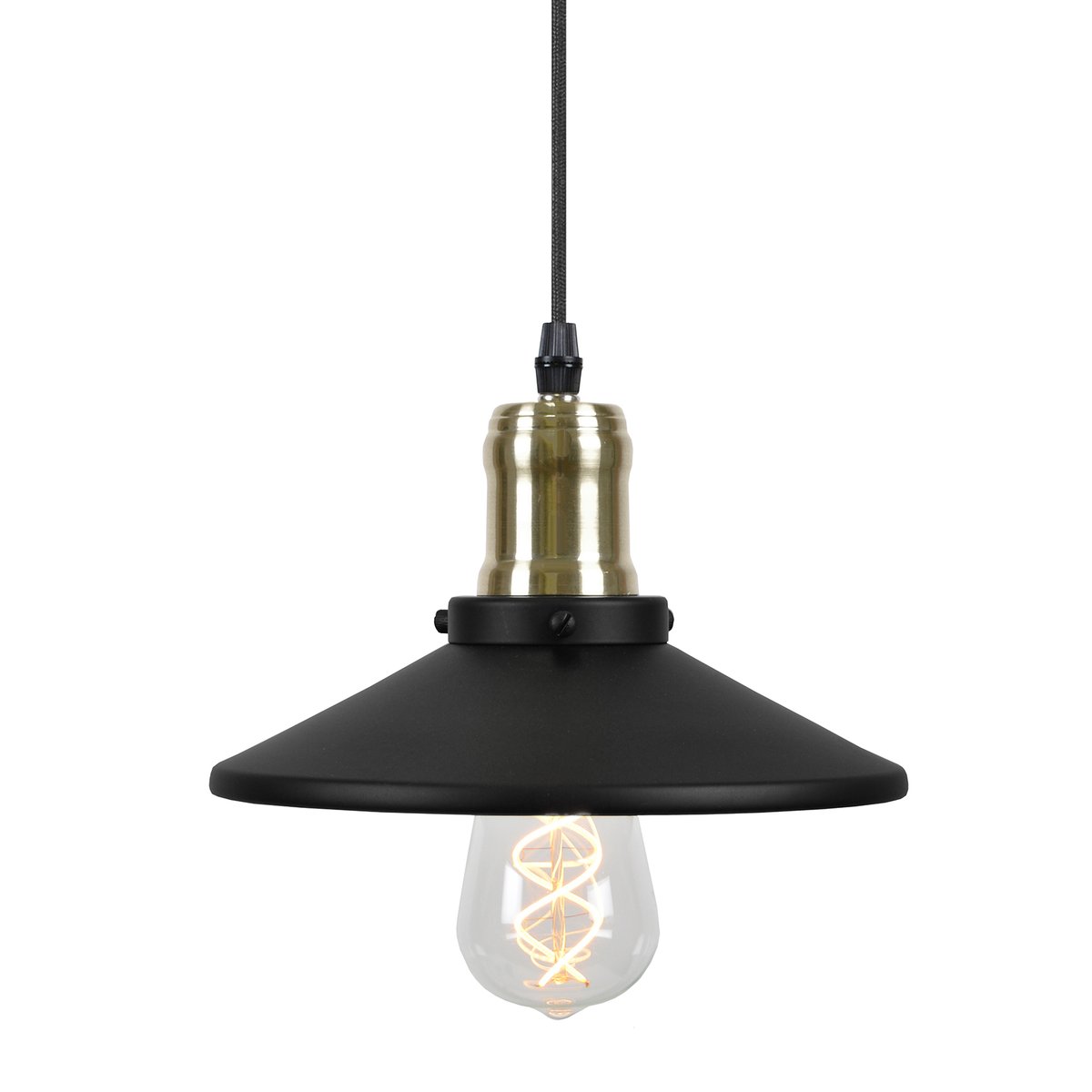 Globen Lighting Disc pendant lamp mini Matte black-brushed brass