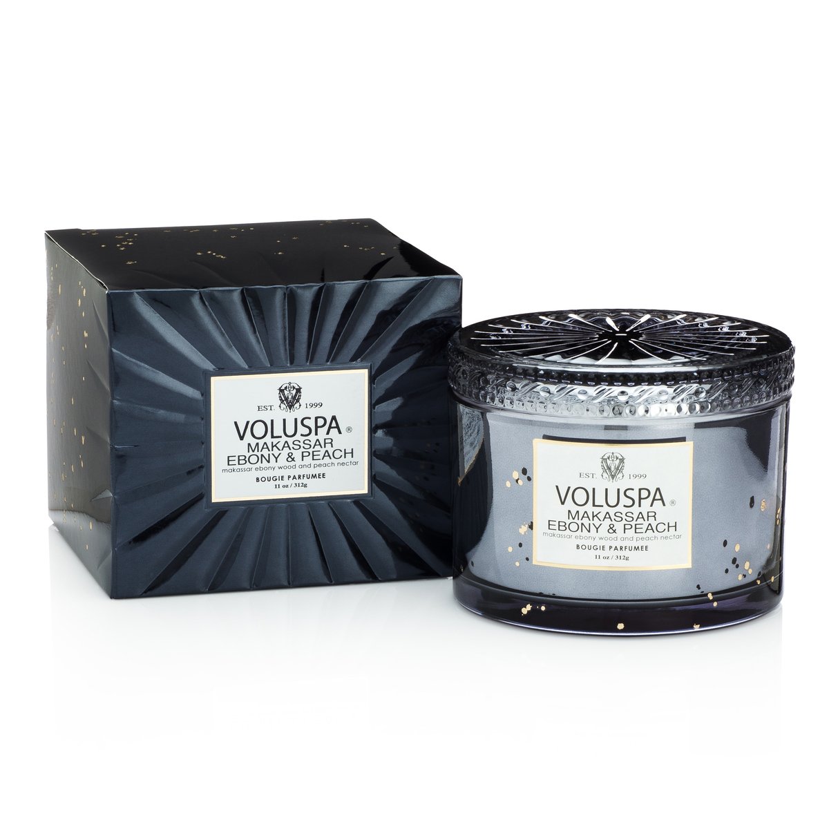 Voluspa Boxed Corta Maison doftljus 45 timmar Makassar Ebony & Peach