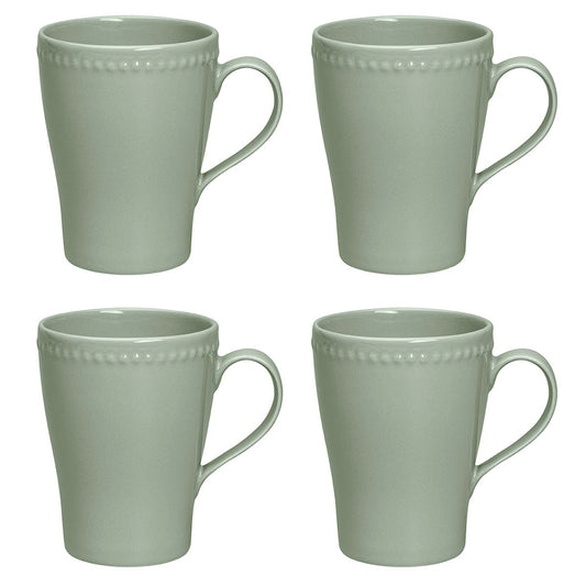 Scandi Living Dots mugg 35 cl 4-pack grön