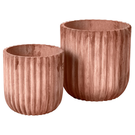 Broste Copenhagen Fiber Blumentopf 2er Pack Terracotta