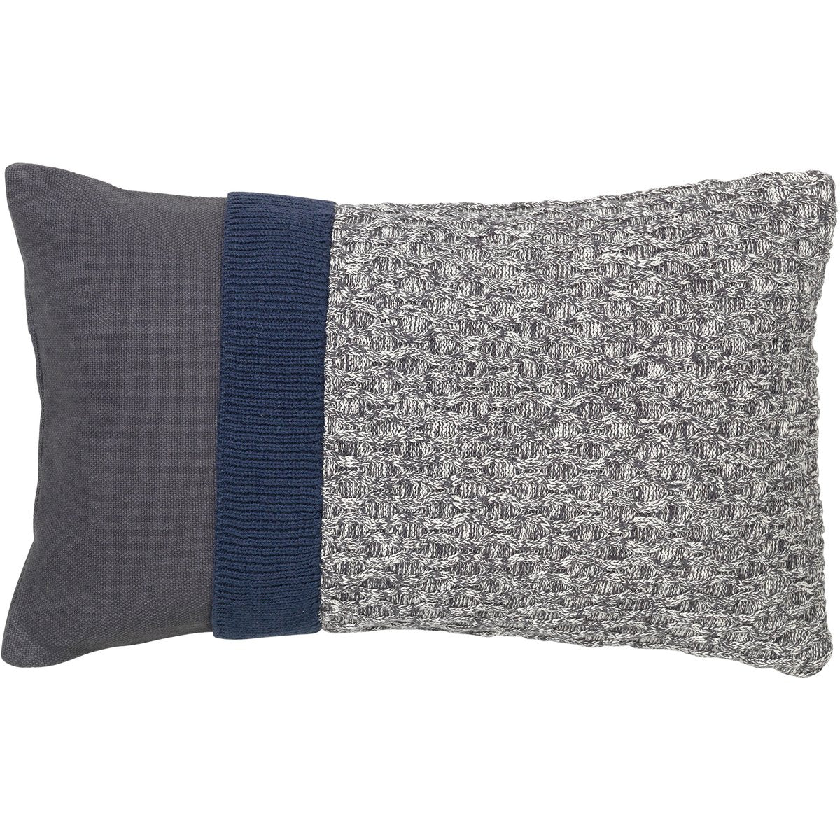 Broste Copenhagen Knit Kissenbezug 30 x 50cm Dark grey-blue night