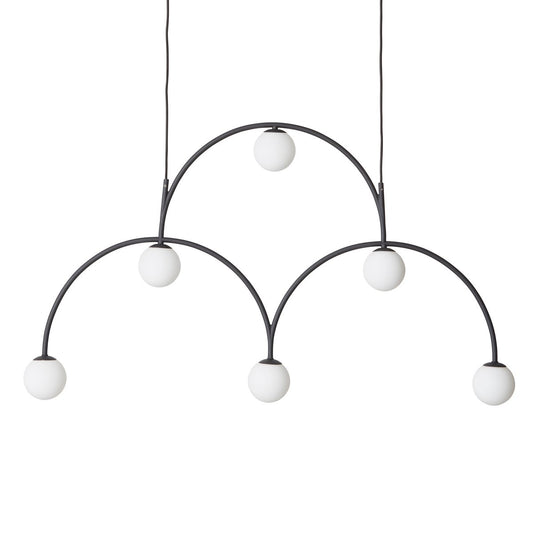 Pholc Bounce 116 ceiling lamp Black-opal glass