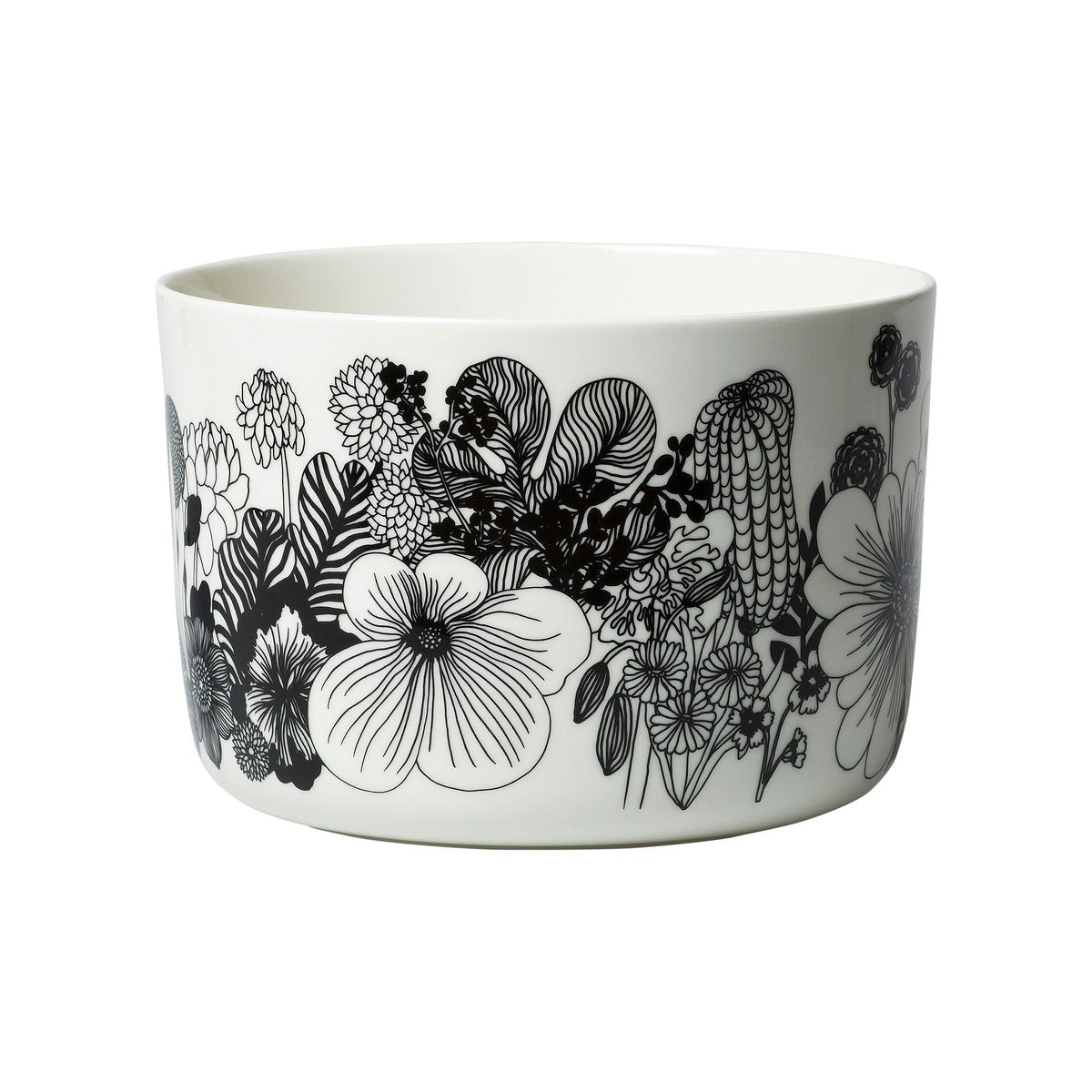 Marimekko Oiva Siirtolapuutarha serving bowl 3.4 L White-black