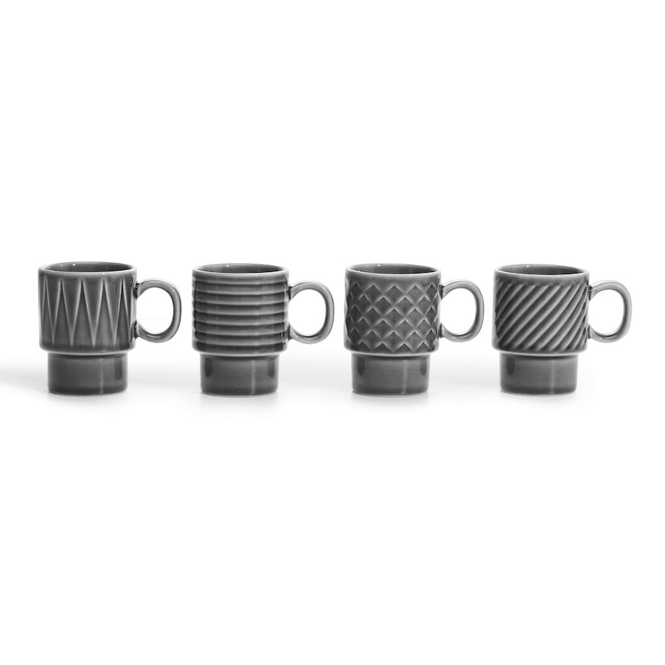 Sagaform Coffee & More Espressotasse 4er Pack Grau