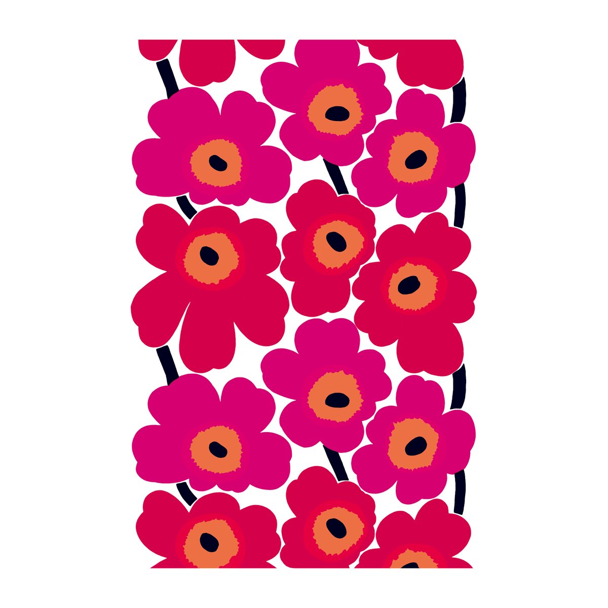 Marimekko Unikko Stoff Rot